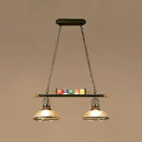 DecorBites™ Industrial Style Hanging Light with Metal Black Finish and Billiard Ball Deco
