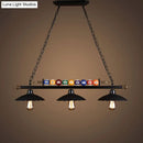 DecorBites™ Industrial Style Hanging Light with Metal Black Finish and Billiard Ball Deco