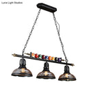DecorBites™ Industrial Style Hanging Light with Metal Black Finish and Billiard Ball Deco