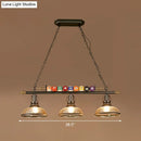DecorBites™ Industrial Style Hanging Light with Metal Black Finish and Billiard Ball Deco