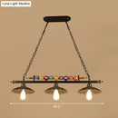 DecorBites™ Industrial Style Hanging Light with Metal Black Finish and Billiard Ball Deco