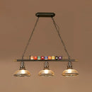 DecorBites™ Industrial Style Hanging Light with Metal Black Finish and Billiard Ball Deco