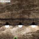 Industrial black and brass flat shade island light kitchen pendant