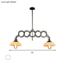 DecorBites™ Industrial Opal Glass Pendant Light Kit - Adjustable Dome Design, 2 Lights - Brass Hanging Lamp for Kitchen Island