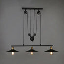 Industrial black and brass pulley pendant ceiling light bar e26 e27