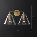Industrial black and brass wall lamp bedroom clear glass fixture