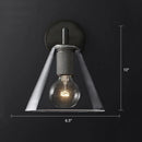 Industrial black and brass wall lamp bedroom clear glass fixture