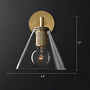 Industrial black and brass wall lamp bedroom clear glass fixture