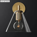 Industrial black and brass wall lamp bedroom clear glass fixture