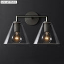 Industrial black and brass wall lamp bedroom clear glass fixture