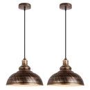 Industrial black and copper pendant lights set of 2 dining room