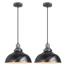 Industrial black and copper pendant lights set of 2 dining room