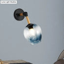 Industrial black and ocean blue wall sconce bedroom globe light