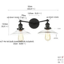 DecorBites™ Industrial LED Wall Light Fixture with Glass Pull Chain Switch - 2 Heads