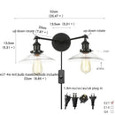 DecorBites™ Industrial LED Wall Light Fixture with Glass Pull Chain Switch - 2 Heads