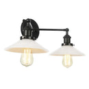 DecorBites™ Industrial LED Wall Light Fixture with Glass Pull Chain Switch - 2 Heads