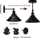 Industrial black and white wall sconce bedroom metal lamp