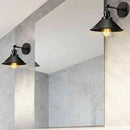 Industrial black and white wall sconce bedroom metal lamp