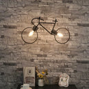 Industrial black bicycle pendant light living room exposed bulb fixture
