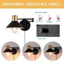 Industrial black & brass dimmable wall lamp bedroom light