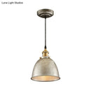 Industrial black & brass dome pendant lamp kitchen hanging light