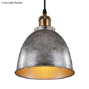 Industrial black & brass dome pendant lamp kitchen hanging light