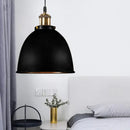 Industrial black & brass dome pendant lamp kitchen hanging light