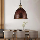 Industrial black & brass dome pendant lamp kitchen hanging light