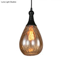 Industrial black & brass smoked glass pendant ceiling light bedroom