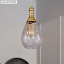 Industrial black & brass smoked glass pendant ceiling light bedroom