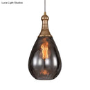 Industrial black & brass smoked glass pendant ceiling light bedroom