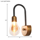 Industrial black & brass wall lamp – bedroom led light fixture