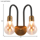 Industrial black & brass wall lamp – bedroom led light fixture