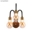 Industrial black & brass wall lamp – bedroom led light fixture