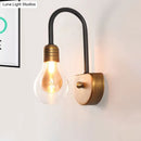 Industrial black & brass wall lamp – bedroom led light fixture
