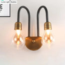 Industrial black & brass wall lamp – bedroom led light fixture