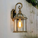 Industrial black bronze wall lamp outdoor lantern with clear glass