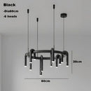Industrial black circular ring pendant lights dining room chandelier