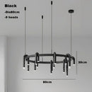 Industrial black circular ring pendant lights dining room chandelier
