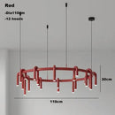 Industrial black circular ring pendant lights dining room chandelier
