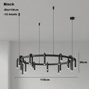 Industrial black circular ring pendant lights dining room chandelier