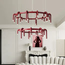 Industrial black circular ring pendant lights dining room chandelier