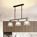Industrial black clear crystal pendant light for dining room