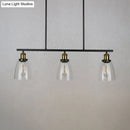 Industrial black clear glass pendant light dining room hanging lamp