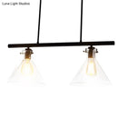 Industrial black cone clear glass island lamp dining room light
