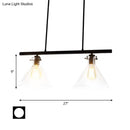 Industrial black cone clear glass island lamp dining room light