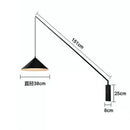 Industrial black conical fishing sconce kitchen wall lamp