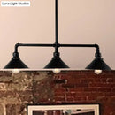 DecorBites™ Conical Island Farmhouse Lighting - Black Metallic 3-Bulb Ceiling Light for Dining Room