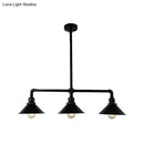 DecorBites™ Conical Island Farmhouse Lighting - Black Metallic 3-Bulb Ceiling Light for Dining Room