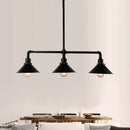 DecorBites™ Conical Island Farmhouse Lighting - Black Metallic 3-Bulb Ceiling Light for Dining Room